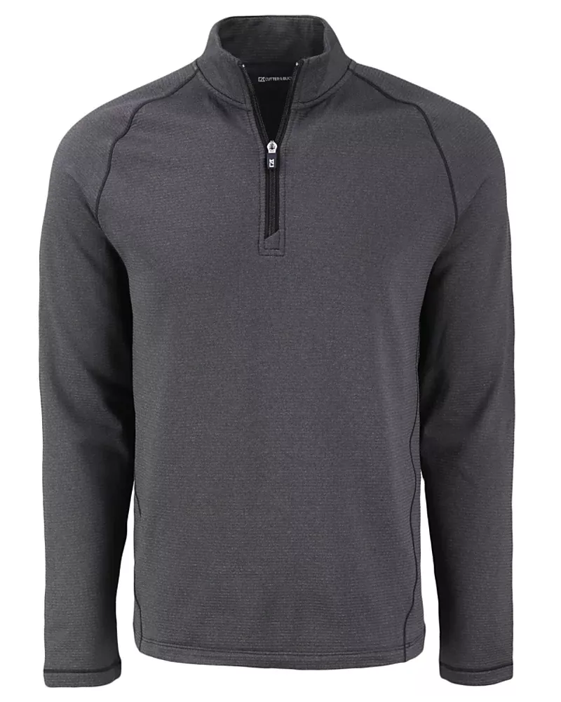 Cutter & Buck Men's Peshastin Eco Fleece Half Zip Pullover - Black Heather